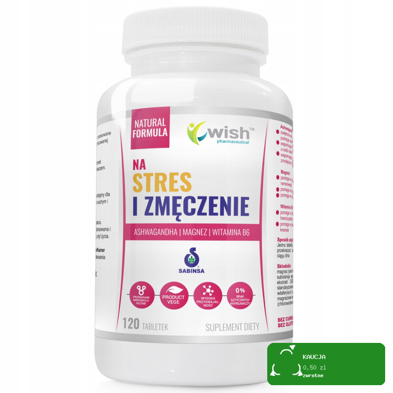 Wish NA STRES I ZMĘCZENIE ASHWAG.+ MAGNEZ + WITAMINA B6 120t.