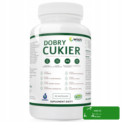 Wish DOBRY CUKIER ekstrakt KOZIERADKA BERBERYS MORWA GURMAR CYNAMONOWEC 90k
