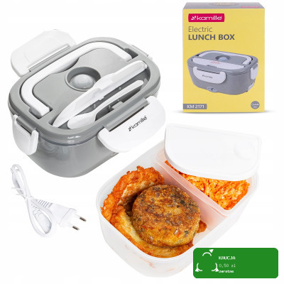 ELEKTRYCZNY LUNCH BOX TERMOS 220V gniazdko DUŻY 1500ml 1,5L KAMILLE