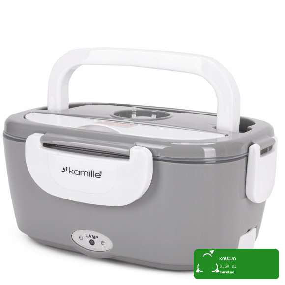 ELEKTRYCZNY LUNCH BOX TERMOS 220V gniazdko DUŻY 1500ml 1,5L KAMILLE
