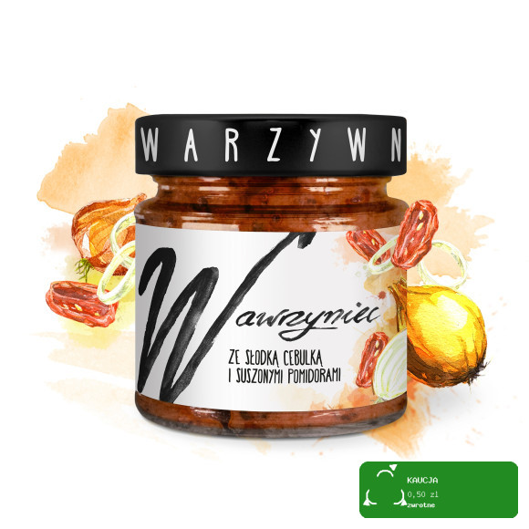 WAWRZYNIEC PASTA WARZYWNA do pieczywa SŁODKA CEBULKA suszone POMIDORY 180G