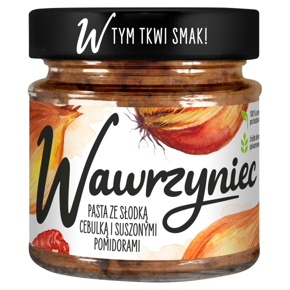WAWRZYNIEC PASTA WARZYWNA do pieczywa SŁODKA CEBULKA suszone POMIDORY 180G