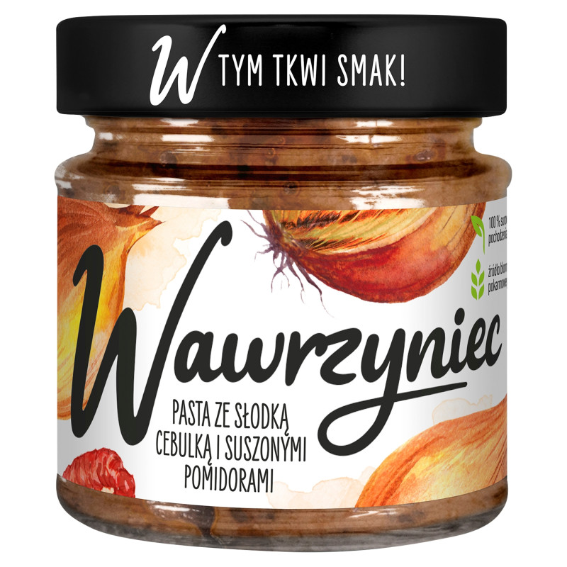 WAWRZYNIEC PASTA WARZYWNA do pieczywa SŁODKA CEBULKA suszone POMIDORY 180G