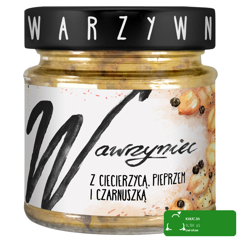 WAWRZYNIEC PASTA do pieczywa Z CIECIERZYCĄ PIEPRZEM CZARNUSZKĄ 180g słoik