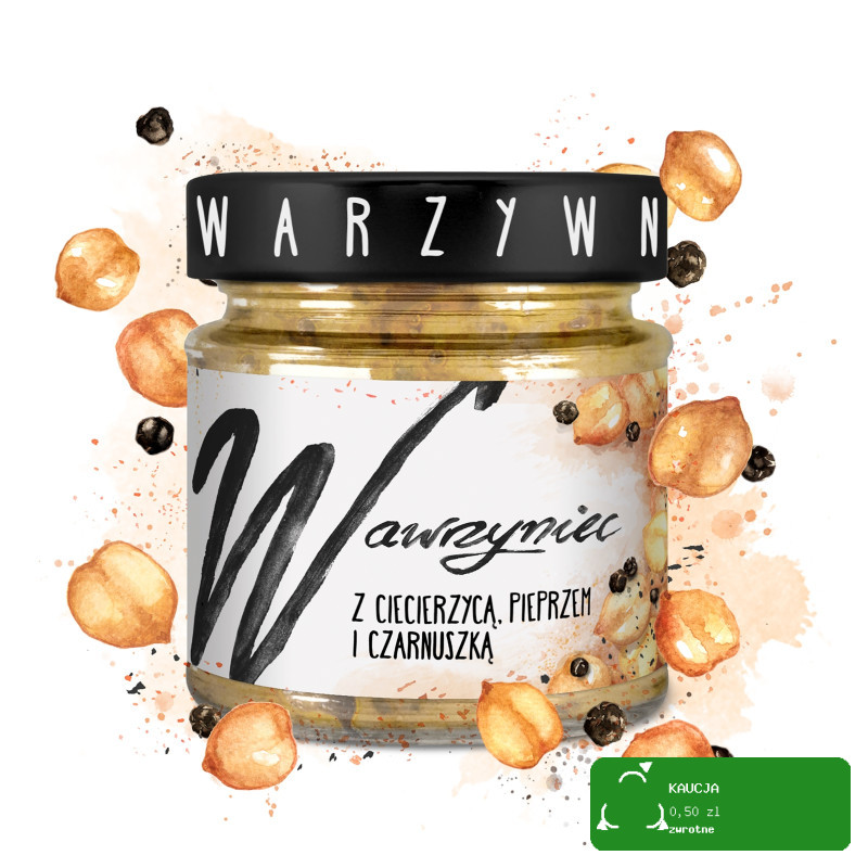WAWRZYNIEC PASTA do pieczywa Z CIECIERZYCĄ PIEPRZEM CZARNUSZKĄ 180g słoik