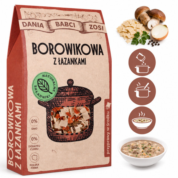DANIA BABCI ZOSI ZUPA BOROWIKOWA Z ŁAZANKIAMI grzybowa VEGE 55g