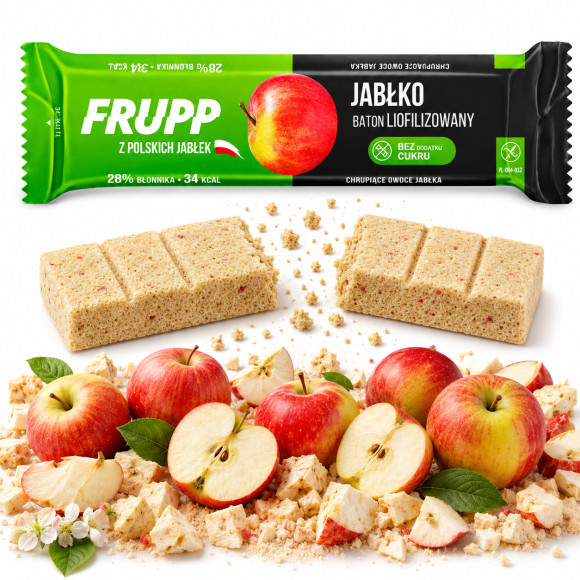 CELIKO FRUPP BATON bez cukru bez glutenu JABŁKO 10g 22%  błonnika