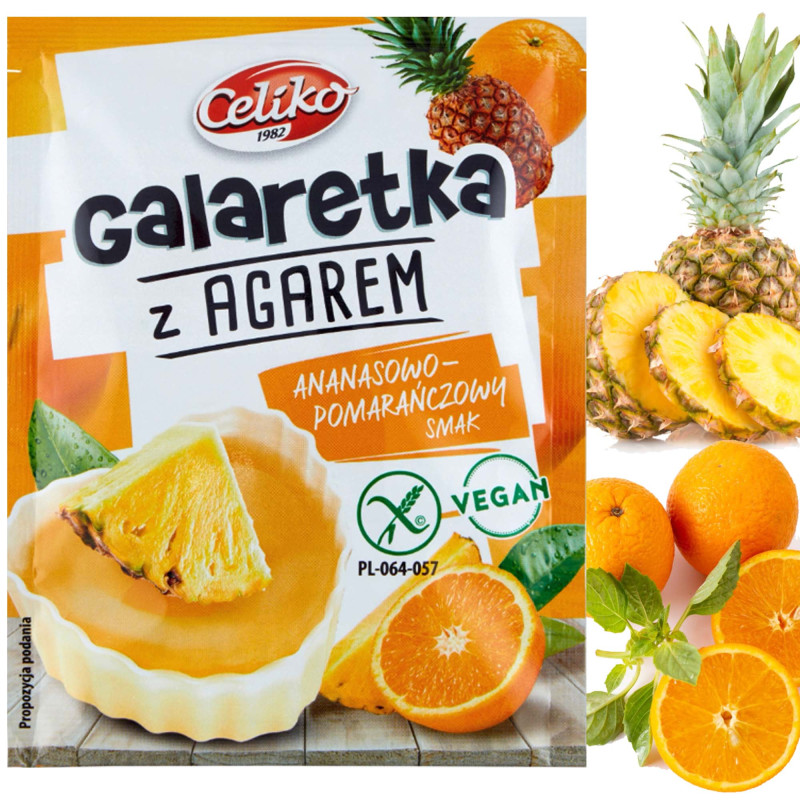 CELIKO GALARETKA Z AGAREM ananas pomarańcza BEZGLUTENOWA 45g