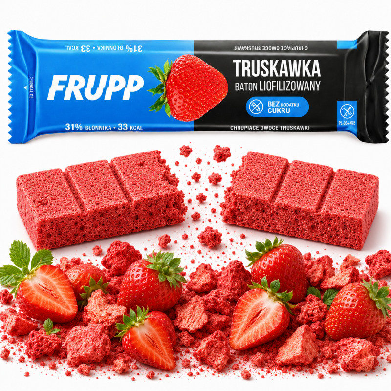 CELIKO FRUPP BATON bez cukru bez glutenu TRUSKAWKA 10g