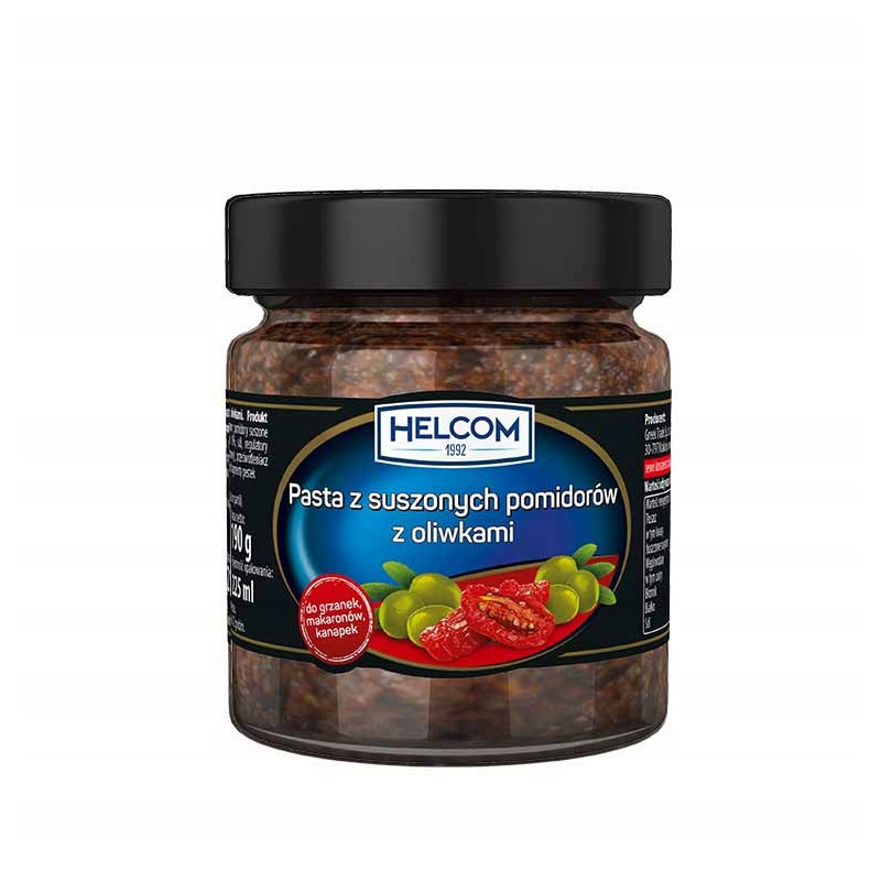 Helcom PASTA Z SUSZONYCH POMIDORÓW Z OLIWKAMI 180g do pieczywa makaronów