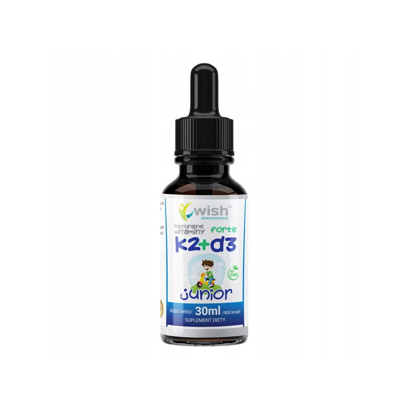 Wish WITAMINA K2+D3 FORTE JUNIOR K2 20µg + D3 800IU DLA DZIECI krople 30ml