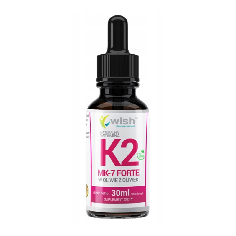 Wish WITAMINA K2 MK7 FORTE Z NATTO 50µg W KROPLACH 30ml 450 dziennych dawek