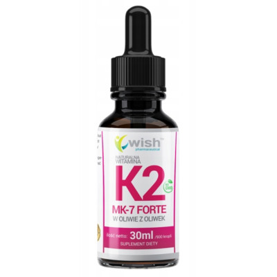 Wish WITAMINA K2 MK7 FORTE Z NATTO 50µg W KROPLACH 30ml 450 dziennych dawek