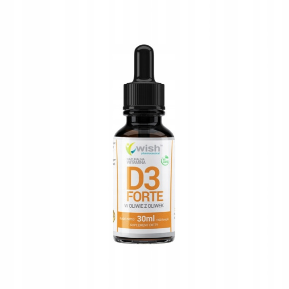 Wish WITAMINA D3 2000IU FORTE - w kroplach 30 ml wsparcie: ODPORNOŚĆ KOŚCI