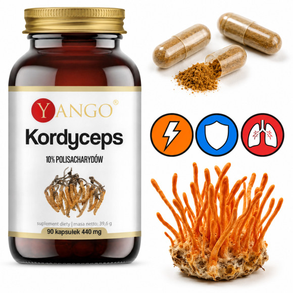 Yango KORDYCEPS EKSTRAKT grzyby funkcjonalne wsparcie: ODPORNOŚĆ 90kaps