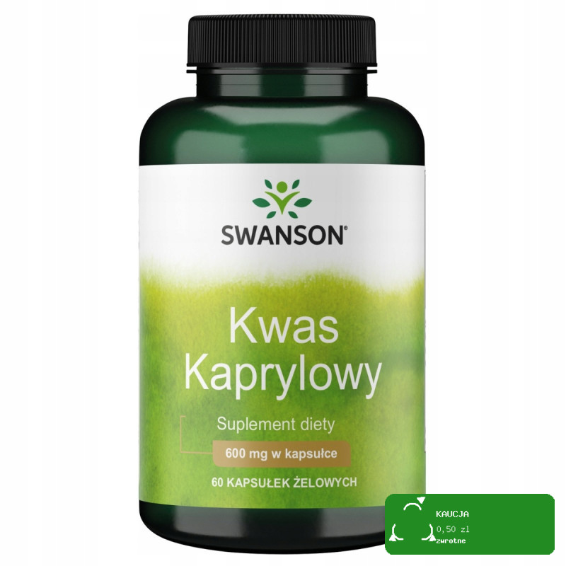 Swanson KWAS KAPRYLOWY 600mg 60kps pomoc PRZECIWBAKTERYJNY PRZECIWGRZYBICZY