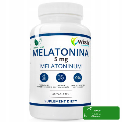 Wish MELATONINA 5mg 60tablet wsparcie DOBRY ZDROWY GŁĘBOKI SEN REGENERACJA