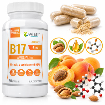 Wish WITAMINA B17 AMIGDALINA  4mg +PREBIOTYK 120kps
