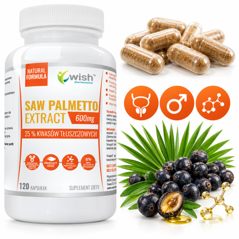 Wish SAW PALMETTO extract 600mg 120 PALMA SABAŁOWA