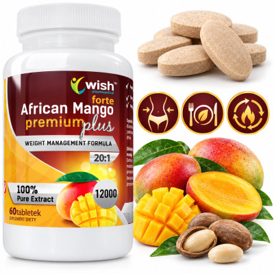 Wish AFRICAN MANGO FORTE plus 60tbl wsparcie ODCHUDZANIE CUKIER CHOLESTEROL