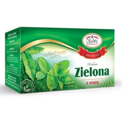 MALWA HERBATA ZIELONA Z MIĘTĄ MIĘTA ekspresowa x20