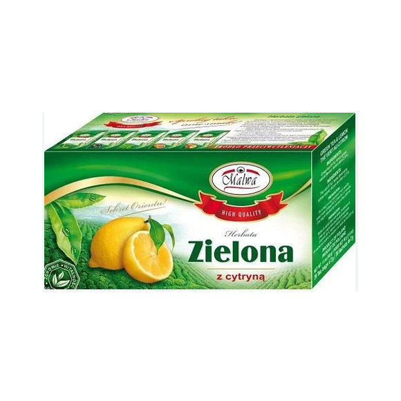 MALWA HERBATA ZIELONA CYTRYNOWA z CYTRYNĄ x20 40G