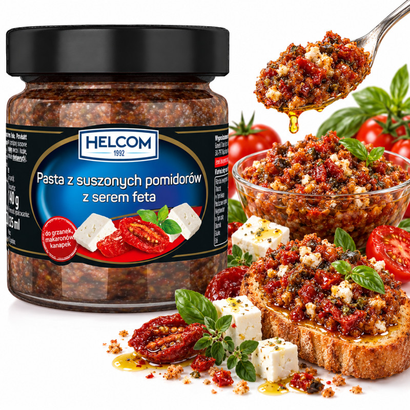 Helcom PASTA Z SUSZONYCH POMIDORÓW I SEREM FETA 190g do pieczywa makaronu