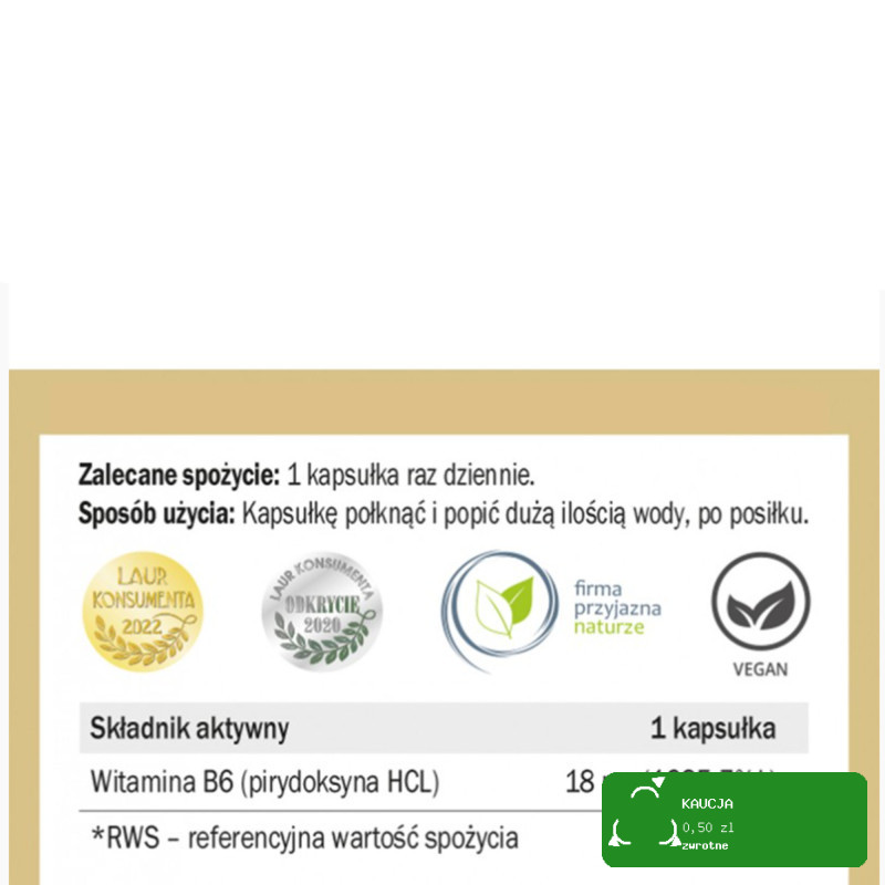 Yango WITAMINA B6 PIRYDOKSYNA 90k na UKŁAD NERWOWY