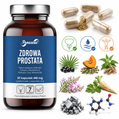 YANGO Panaseus ZDROWA PROSTATA 50kaps Palma Sabałowa Wierzbownica Cynk B6