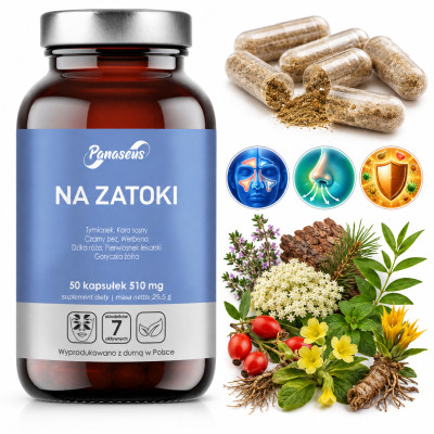 YANGO Panaseus NA ZATOKI 510mg Tymianek Sosna Werbena 50kaps