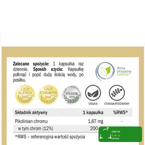 Yango CHROM FORMA ORGANICZNA wsparcie: PRAWDIŁOWY CUKIER ODCHUDZANIE 90kaps