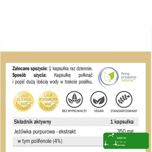 Yango JEŻÓWKA PURPUROWA ECHINACEA wsparcie: ODPORNOŚĆ U. ODDECHOWY 60kaps
