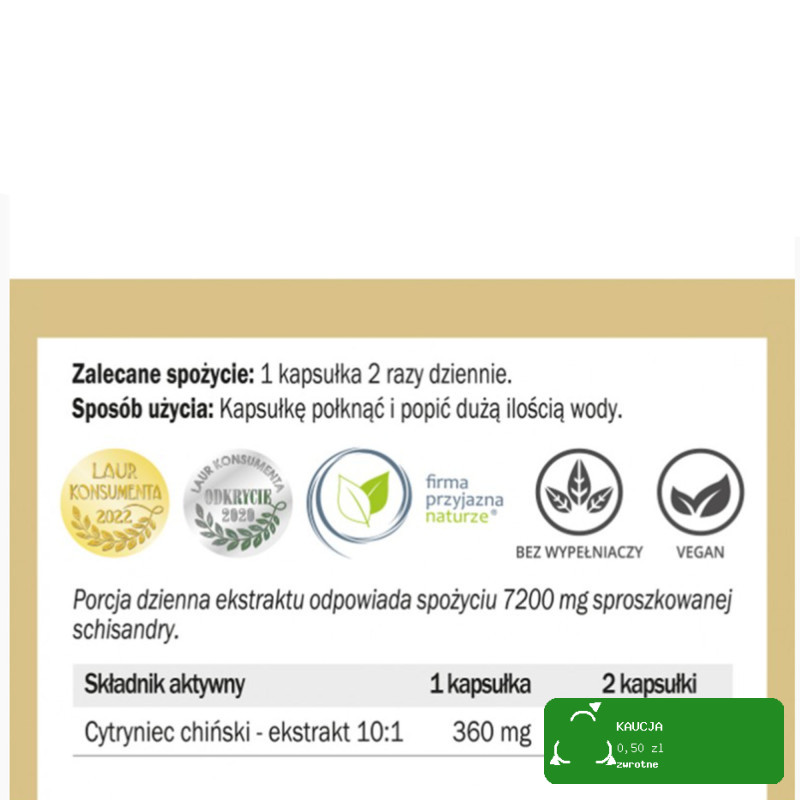 Yango SCHISANDRA CYTRYNIEC CHIŃSKI Adaptogen wsparcie: WĄTROBA DROGI ODDECH