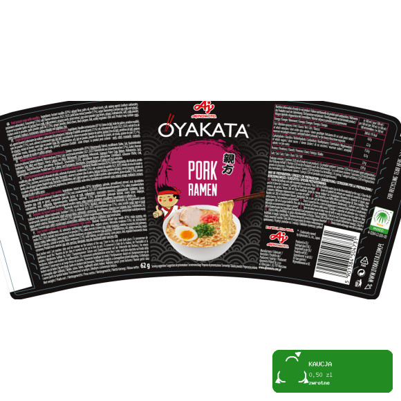 OYAKATA kubek TASTE of ASIA danie makaron RAMEN PORK WIEPRZOWINA 62g