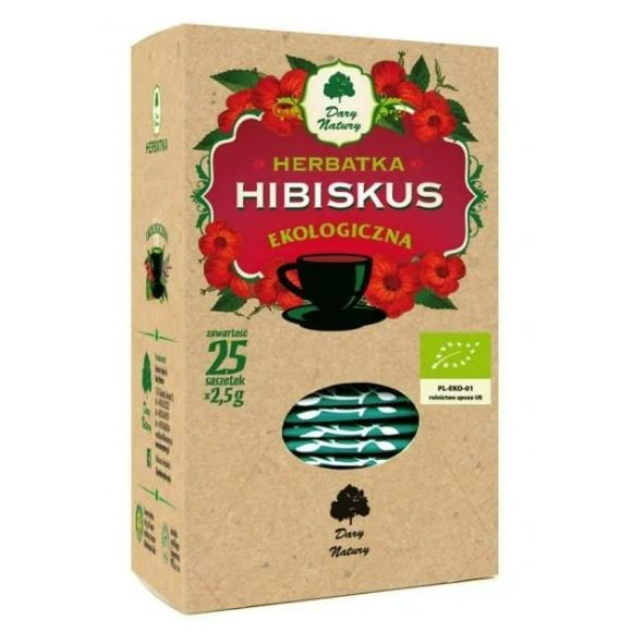 Dary Natury HIBISKUS HIBISCUS herbatka EKOLOGICZNA 25 saszetek 62g