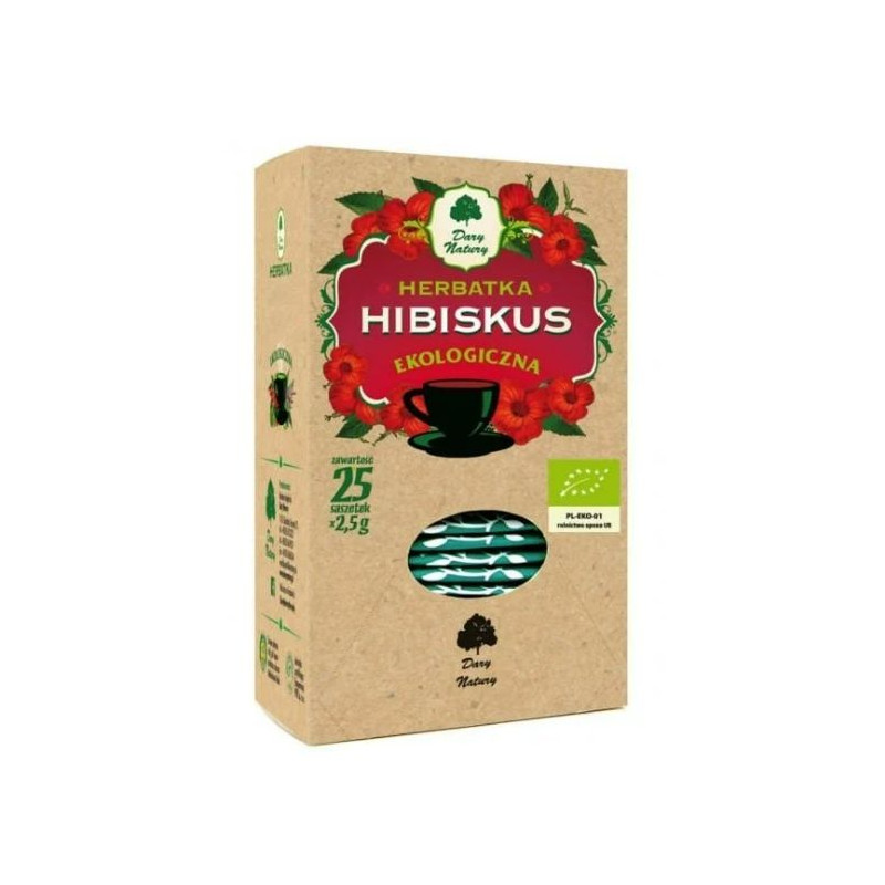 Dary Natury HIBISKUS HIBISCUS herbatka EKOLOGICZNA 25 saszetek 62g