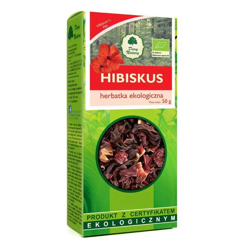 Dary Natury HIBISKUS herbatka EKOLOGICZNA susz 50g