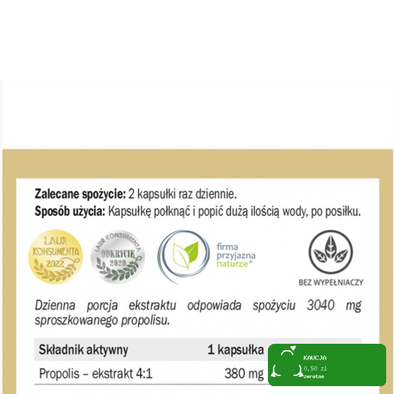 Yango PROPOLIS Ekstrakt 4:1 NATURALNY ANTYBIOTYK wsparcie: INFEKCJE 90kaps