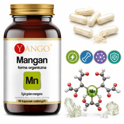 Yango MANGAN FORMA ORGANICZNA wsparcie: ZDROWE KOŚCI OSTEOPOROZA 90kaps