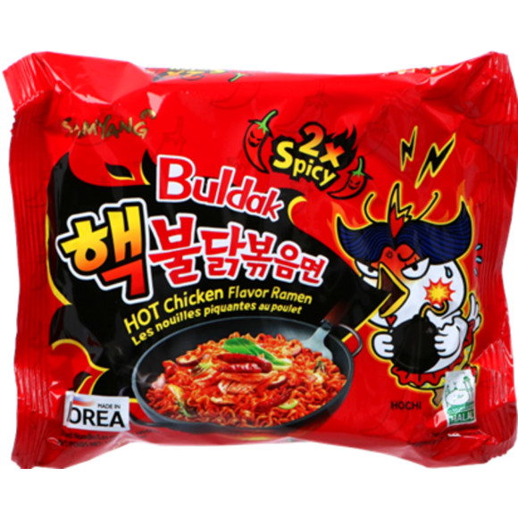 BULDAK DANIE ZUPA MAKARON KOREAŃSKI OSTRY RAMEN HOT KURCZAK 2x SPICY 130g