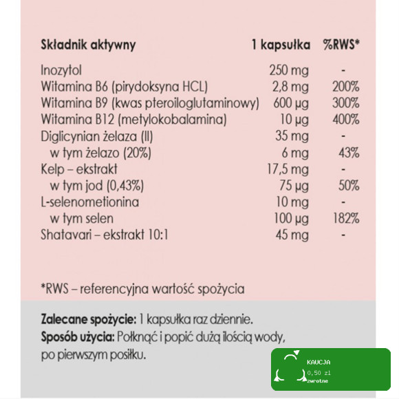 Yango Panaseus PŁODNOŚĆ DLA KOBIET regulacja AKTYWNOŚCI HORMONALNEJ 50 kaps