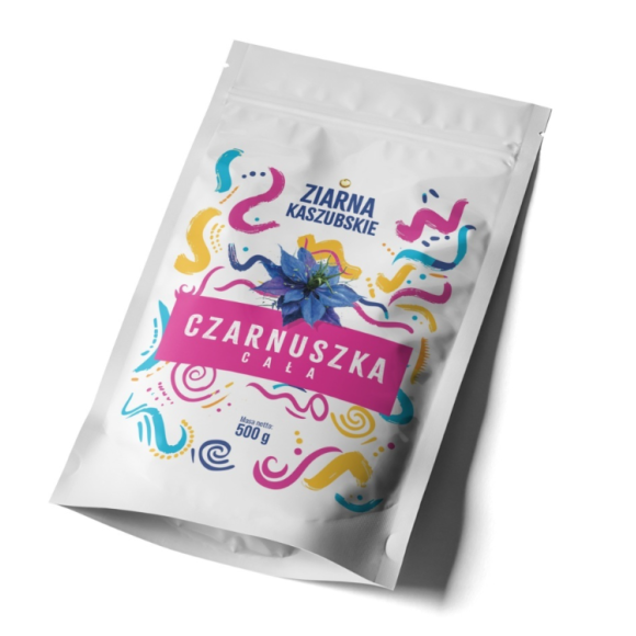 ACS ziarna kaszubskie CZARNUSZKA CAŁA nasiona 500G