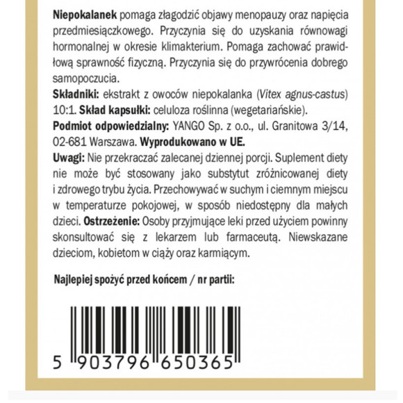 Yango NIEPOKALANEK 90 kapsułek