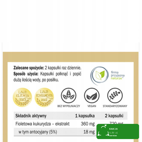 Yango FIOLETOWA KUKURYDZA wsparcie SERCE STANY ZAPALNE 90 kaps.