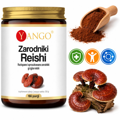 Yango ZARODNIKI GRZYBA REISHI wsparcie ODPORNOŚĆ 50g proszek