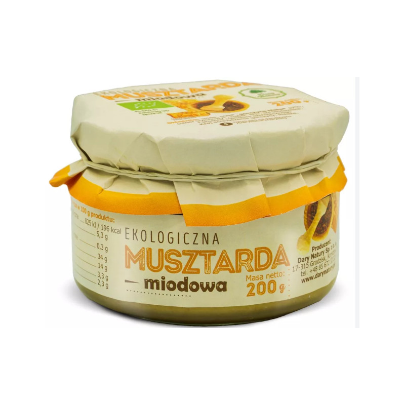 Dary Natury MUSZTARDA MIODOWA EKOLOGICZNA 200g słoik