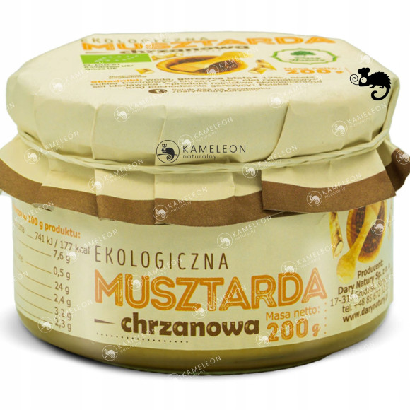 Dary Natury MUSZTARDA CHRZANOWA EKOLOGICZNA 200g słoik