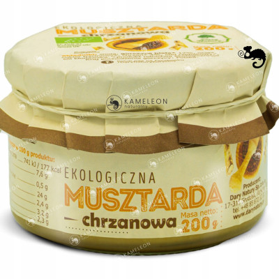 Dary Natury MUSZTARDA CHRZANOWA EKOLOGICZNA 200g słoik