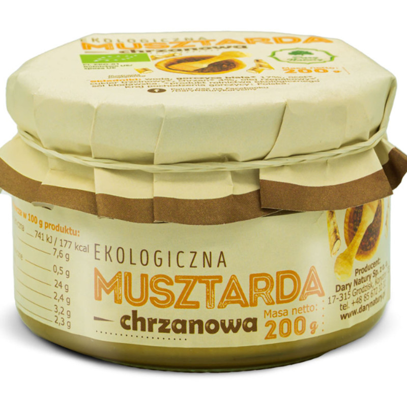 Dary Natury EKO MUSZTARDA EKOLOGICZNA BIO 200g słoik  bez konserwantów