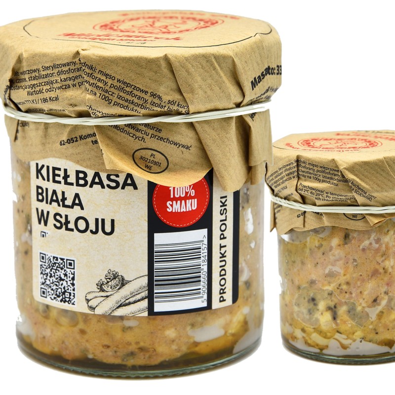 Mielczarek KIEŁBASA BIAŁA W SŁOJU słoiku 96% MIĘSO